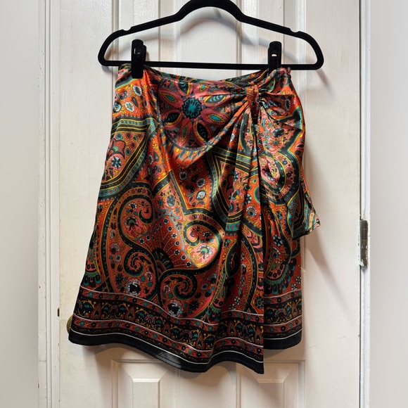 Richie Tailor Dresses & Skirts - Vibrant Paisley Silk Wrap Skirt